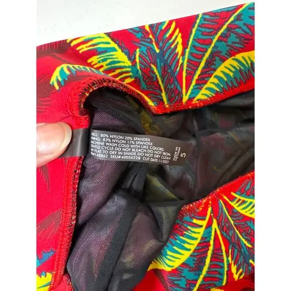 Torrid Red Palm Tropical Print Retro Wireless Ruched Bikini Top & Bottom Set 5X - Picture 12 of 13